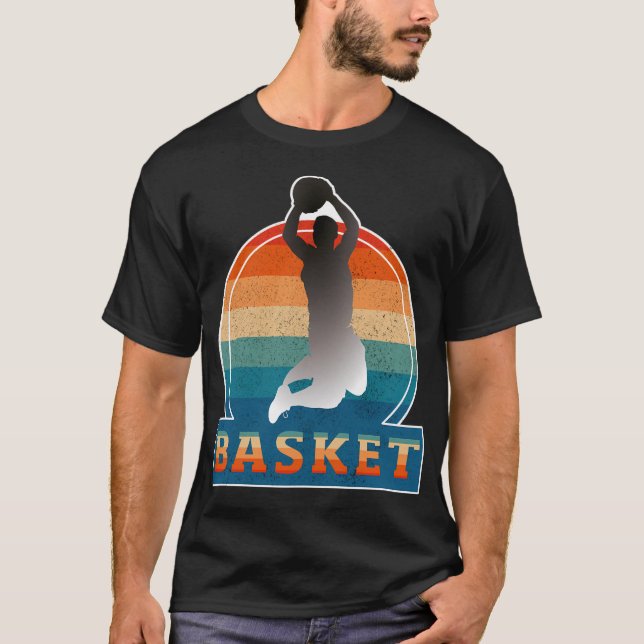 T-shirt Basket de style vintage (Devant)