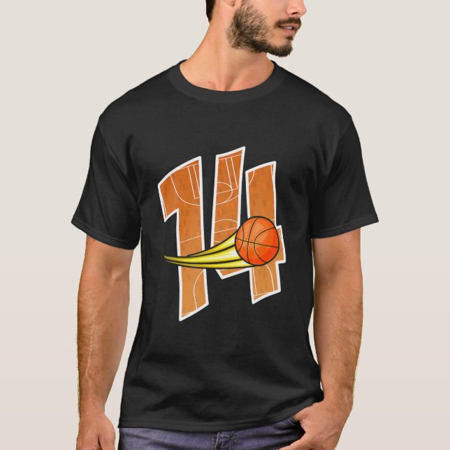 T-shirt Basketball 14E Anniversaire - J'ai 14 ans - Bir po (Devant)