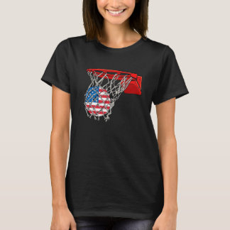 T-shirt Basketball American Patriotic 4th Of July US Flag 