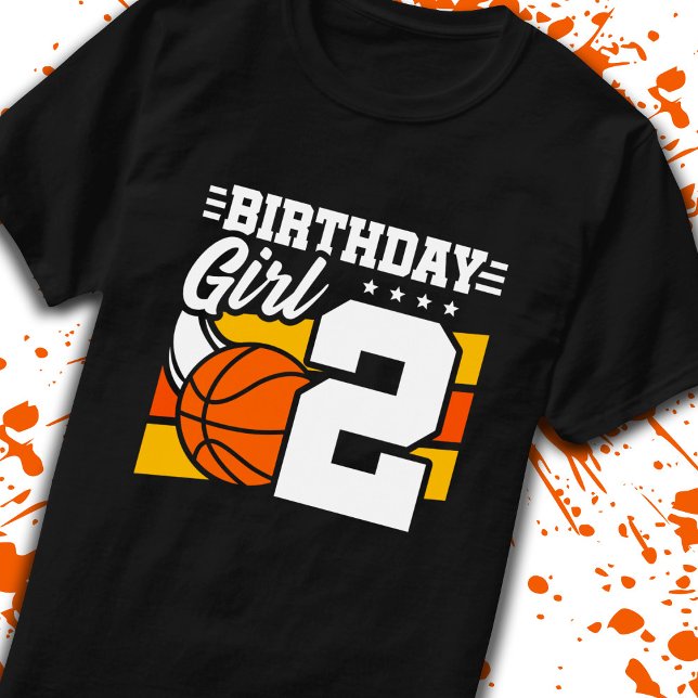 T-shirt Basketball Anniversaire 2 Année Jeune Fille 2e Ann (Créateur téléchargé)