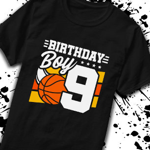 T-shirt Basketball Anniversaire 9 ans Garçon 9e Anniversai