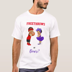 T-shirt Basketball Bows Babies Boy Girl Gender Reveveale