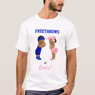 T-shirt Basketball Bows Babies Boy Girl Gender Reveveale