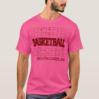 T-shirt Basketball Caroline Du Sud Dans Lettre Stoppée Mod