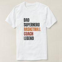 basketball coach légende papa superhero texte vint