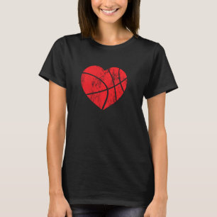 T-shirt Basketball Coeur Amour Valentines Jour Sport Joueu