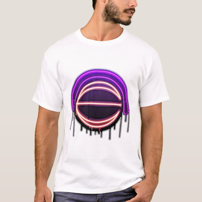 T-shirt Basketball Drip Neon Basketball Graphics  (Devant)