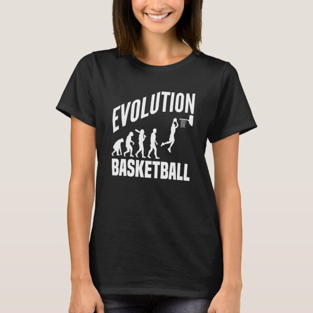 T-shirt Basketball Evolution From Monkey To Men BBall Dunk (Devant)