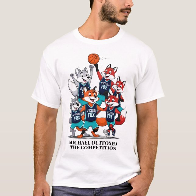 T-shirt Basketball Fox Outfoxxe Concours Mens Cartoon (Devant)