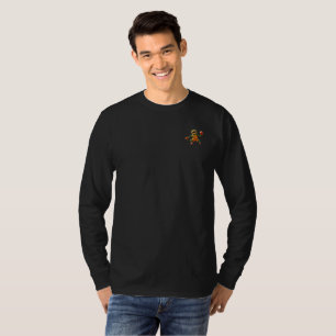 T-shirt Basketball Frog hommes noir à manches longues poch