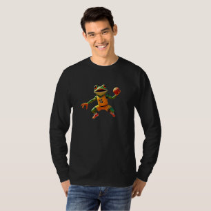 T-shirt Basketball Frog hommes noir à manches longues T-sh