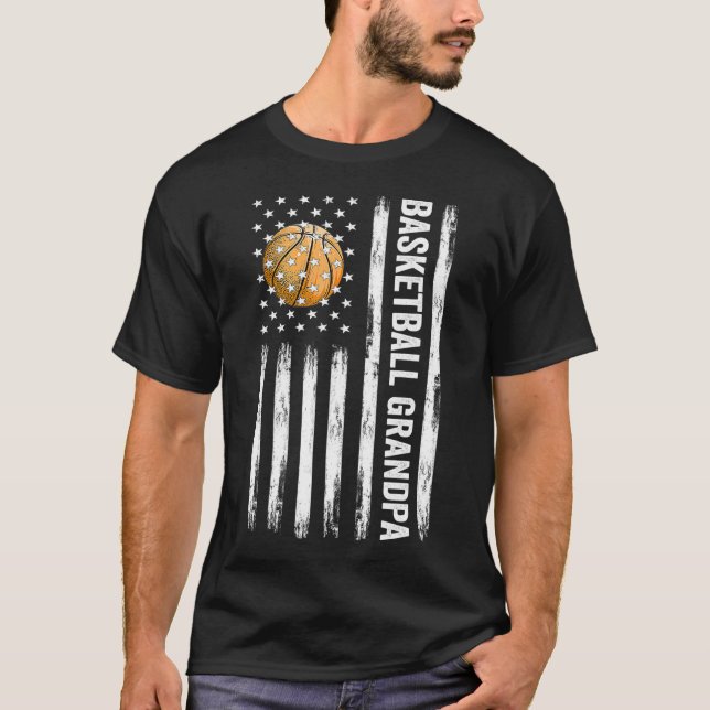 T-shirt Basketball grand-père américain Drapeau Fière gran (Devant)