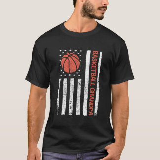T-shirt Basketball Grandpa Usa American Flag