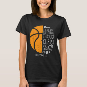 T-shirt Basketball je peux faire des choses Bible Verse Di