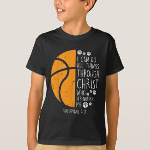 T-shirt Basketball je peux faire des choses Bible Verse Di