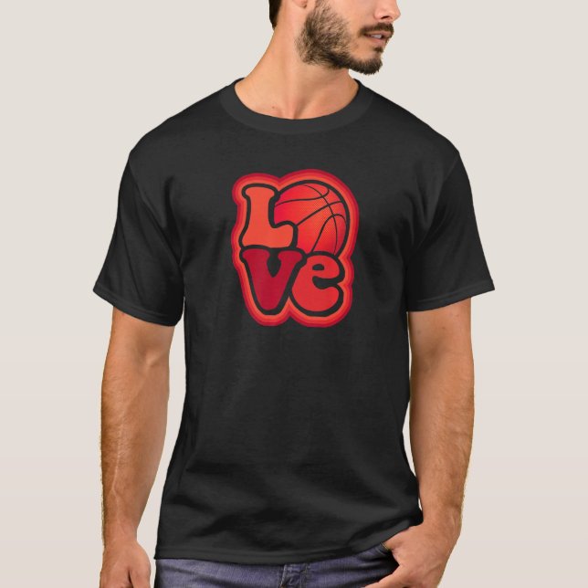 T-shirt Basketball Love Retro 70s for Girls & Women Premiu (Devant)