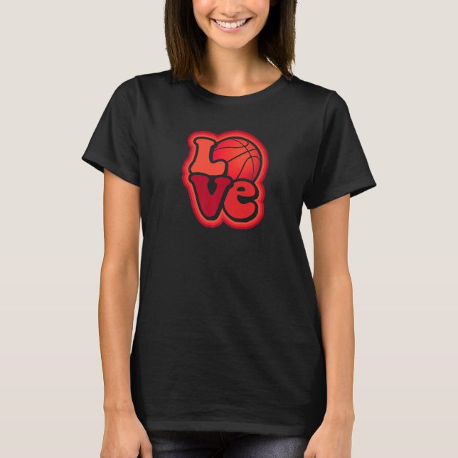 T-shirt Basketball Love Retro 70s for Girls & Women Premiu (Devant)