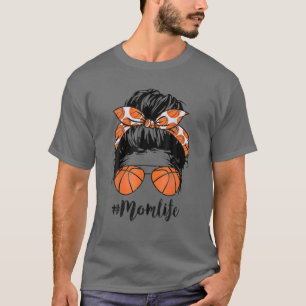 T-shirt Basketball Maman Vie Messager Bun Fier Femmes Bask