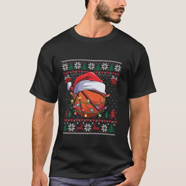 T-shirt Basketball Noël Douille moche Funny Sport Père Noë (Devant)