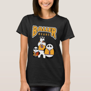 T-shirt Basketball Panda Ours avec Ours Polaire Couvert