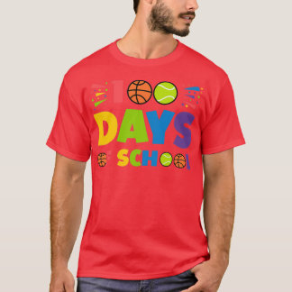 T-shirt Basketball tennis 100 jours d'idée cadeau scolaire