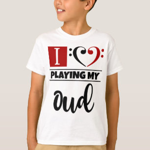 T-shirt Bass Clef Coeur J'Aime Jouer Mon Oud