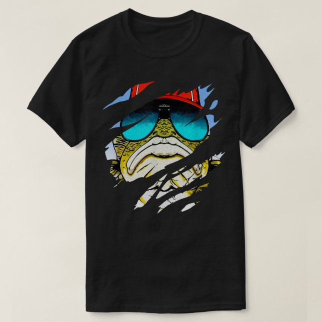 T-shirt Bass Fish Scratch  Love Fishing  (Design devant)