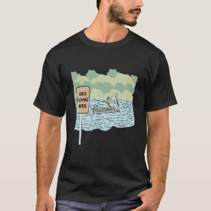 T-shirt Bass Fishing Area Drôle Pour Pêcheur Guitare