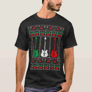 T-shirt Bass Guitar Ugly Christmas Sweater Guitar Player X
