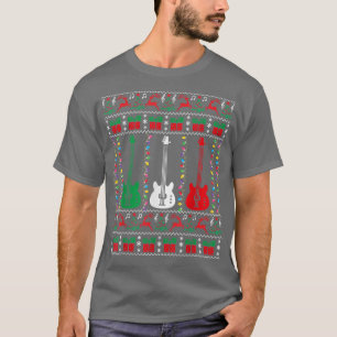 T-shirt Bass Guitar Ugly Christmas Sweater Guitar Player X
