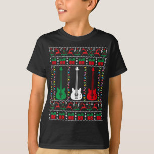 T-shirt Bass Guitar Ugly Christmas Sweater Guitar Player X