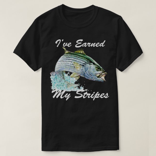 T-shirt Bass rayé Rockfish Fishing Gift Ive Gagné Mon S (Design devant)