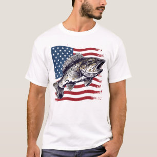 T-shirt Basse à grande bouche drapeau américain