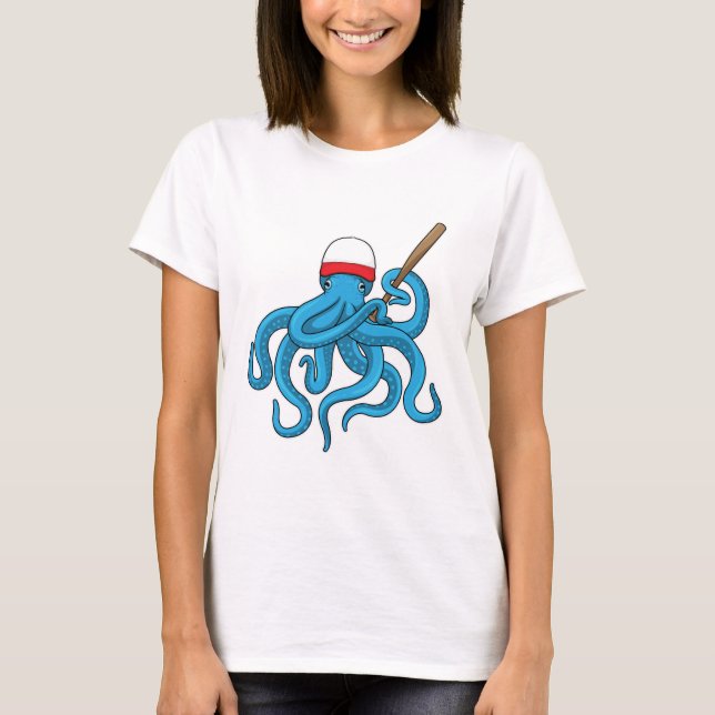 T-shirt Basse-balle de pieuvre Baseball (Devant)