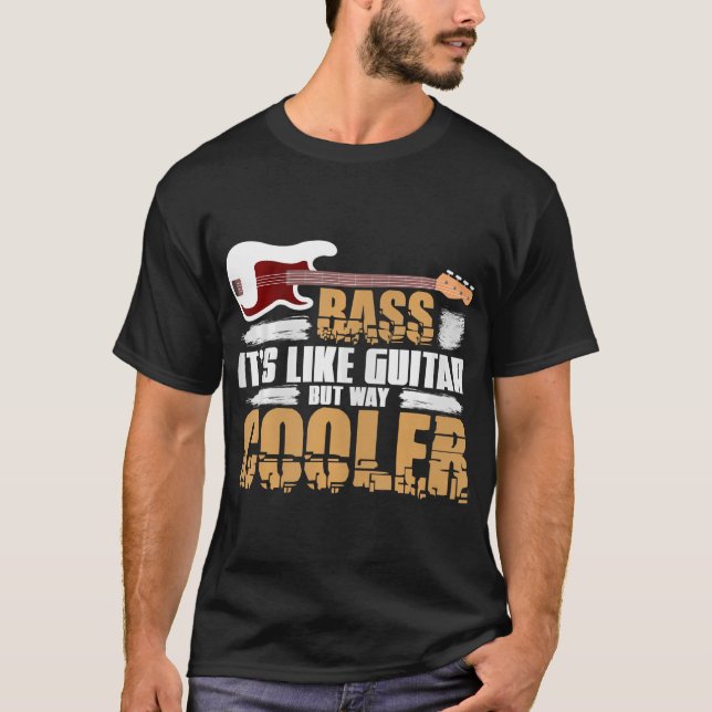 T-shirt Basse C'Est Comme Guitare Mais Way Glacière Basse  (Devant)