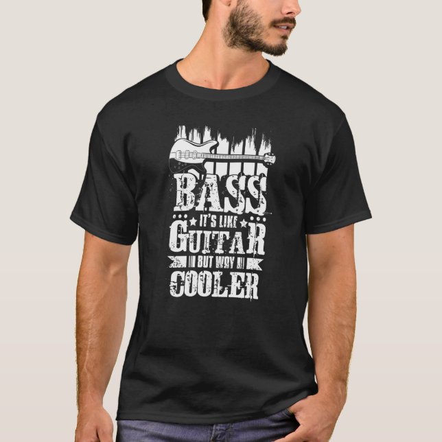 T-shirt Basse C'est comme la guitare mais Glacière Way (Devant)
