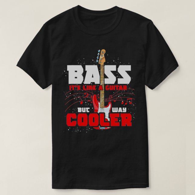 T-shirt Basse C'Est Comme Une Guitare Mais Way Glacière Ba (Design devant)