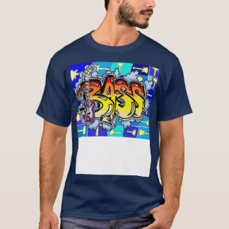 T-shirt basse graffiti bleu