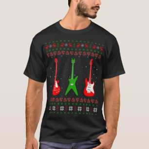 T-shirt Basse Guitare Musique Joueur Xmas Cadeau Ugly Guit
