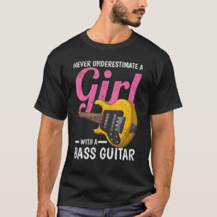 T-shirt Basse Guitariste Filles Femmes Baid Musique Basse 
