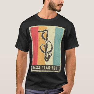 T-shirt Basse vintage Clarinet Lecteur Musique Retro2