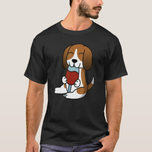 T-shirt Basset Hound Boire Vin Chien