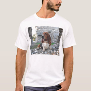 T-Shirt Basset Hound Castle Ruin Visite