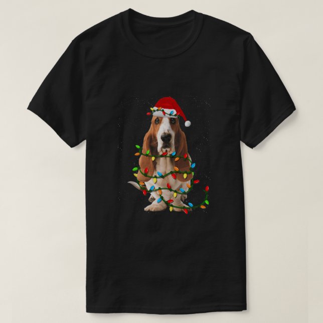 T-shirt Basset Hound Christmas Funny Basset Hound Dog Love (Design devant)