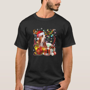 T-shirt Basset Hound Christmas Reinder Père Noël Lights Ch