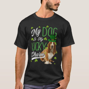 T-shirt Basset Hound Dog Mon Chien Est Mon Charme Chanceux