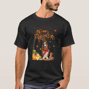 T-shirt Basset Hound Érable Jour de Thanksgiving Chien Mig