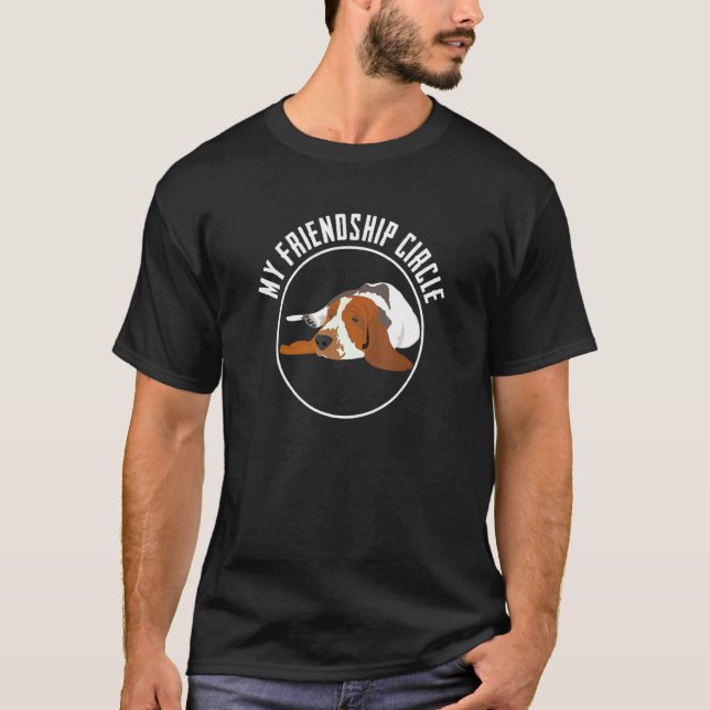 T-shirt Basset Hound Friendship Circle Chien Propriétaire  (Devant)