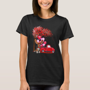T-shirt Basset Hound Lunettes de soleil Coeurs Arbre Récup