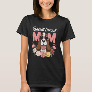 T-shirt Basset Hound Maman Floral Amoureux des chiens Cade